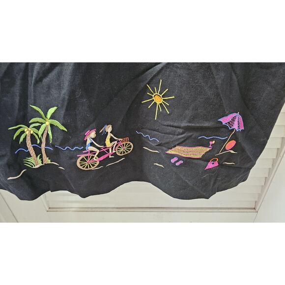 Jessica Howard Woman Maxi Dress & Jacket Linen Blend‎ Black Bicycles Beach Sz 16 - Picture 3 of 6